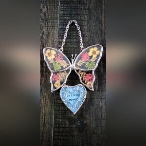Floral Butterfly Pendant Necklace